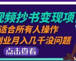 黄岛主中视频抄书变现项目:适合所有人操作,当副业月入几千没问题!-虚拟资源库