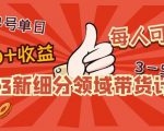 2023新细分领域带货计划：单号单日1000+收益不难，每人可操作3-5个账号-虚拟资源库