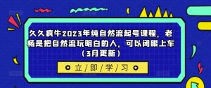 久久疯牛2023年纯自然流起号课程，老杨是把自然流玩明白的人，可以闭眼上车（3月更新）-虚拟资源库