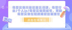母婴实体抖音运营实操课,母婴行业/个人ip/母婴实体同城号,帮助母婴实体在短视频做出新增长-虚拟资源库