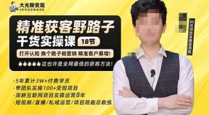 杨光·精准获客野路子，黑科技快速获取精准客户，这也许是全网最低的获客方法了-虚拟资源库