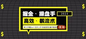掘金·操盘手(高效·截流术)单人·月撸2万+当天上手快速变现操作简单-虚拟资源库