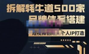 牛牛·500家餐饮品牌搭建&短视频深度解析,拆解牦牛道500家品牌体系搭建-虚拟资源库
