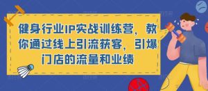 健身行业IP实战训练营,教你通过线上引流获客,引爆门店的流量和业绩-虚拟资源库