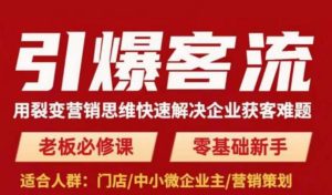 引爆客流,用裂变营销思维快速解决企业获客难题,老板必修课,零基础新手-虚拟资源库