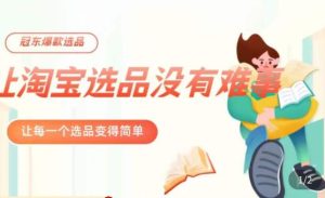 冠东·爆款店铺淘系爆款选品方法,23年从选品开始,一个好的选品思路决定于你是否盈利-虚拟资源库