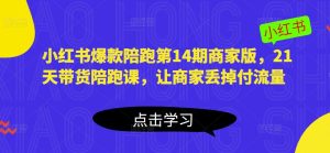 小红书爆款陪跑第14期商家版,21天带货陪跑课,让商家丢掉付流量-虚拟资源库