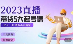 颖儿爱慕·2023直播带货起号5大课程,掌握带货5大起号方式,掌握起新号逻辑-虚拟资源库