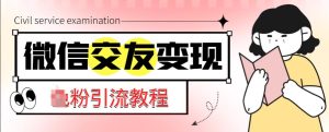 微信交友变现项目,吸引全网LSP男粉精准变现,小白也能轻松上手,日入500+-虚拟资源库