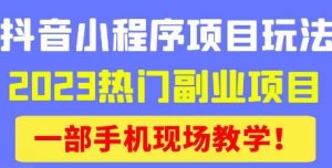 抖音小程序9.0新技巧,2023热门副业项目,动动手指轻松变现-虚拟资源库