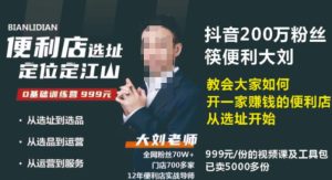 抖音卖999的筷便利如何做一家赚钱的便利店选址教程-虚拟资源库