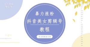 抖音快手暴力涨粉美女混剪视频教程,百分百过原创图片教程!附带违规申诉方法-虚拟资源库