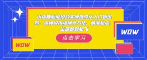 小店随心推投放实操指导从入门到进阶，保姆级投流操作方法，精准起店，生意即刻起飞-虚拟资源库