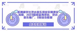 听潮阁学社汽水音乐项目实操课全流程，2023超级蓝海项目，汽水音乐推广，0粉丝也能做-虚拟资源库