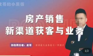皮哥·房产销售新渠道获客与业务,打造新时代房产经纪达人,助力行业新人成长为业内精英-虚拟资源库
