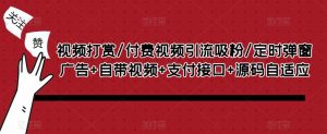 视频打赏/付费视频引流吸粉/定时弹窗广告+自带视频+支付接口+源码自适应-虚拟资源库
