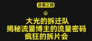 大光的拆迁队(30个片),揭秘博主的流量密码,疯狂的拆片会-虚拟资源库