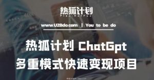 热狐计划:王大陆ChatGpt多重变现实操课,多种模式快速变现-虚拟资源库