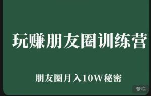 玩赚朋友圈系统课,朋友圈月入10W的秘密,7天系统图文课程-虚拟资源库