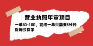 营业执照年审项目,一单50-100,完成一单只需要5分钟,保姆式教学-虚拟资源库