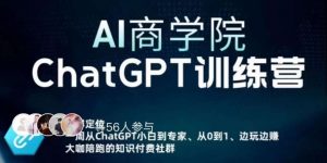 AI商学院·ChatGPT训练营,从0-1从小白到专家,边玩边赚,保姆级课程(视频+文档)-虚拟资源库