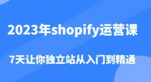 2023年shopify运营课,7天让你独立站从入门到精通(价值1980元)-虚拟资源库