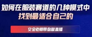 文全老师带你做直播线上课，如何在服装赛道的几种模式中找到最适合自己的-虚拟资源库