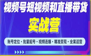 2023最新微信视频号引流和变现全套运营实战课程,小白也能玩转视频号短视频和直播运营-虚拟资源库