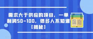 需求大于供应的项目，一单利润50-100，很多人不知道【揭秘】-虚拟资源库