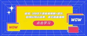 哈哥·3月线下实操课高清视频+课件,如何玩转小而美,高毛利直播间-虚拟资源库