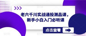 老六千川实战通投测品课，新手小白入门必听课-虚拟资源库