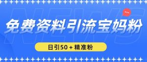 免费资料引流宝妈粉，日引50+精准粉【揭秘】-虚拟资源库