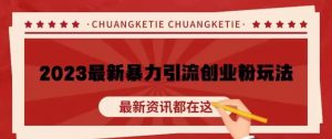 价值980的2023最新暴力引流创业粉丝玩法,单日被动引流50+创业粉【揭秘】-虚拟资源库