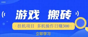游戏挂机挂机项目，多机操作，日赚300【揭秘】-虚拟资源库