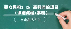 暴力男粉3.0：高利润的项目（详细教程+素材）【揭秘】-虚拟资源库