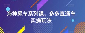 海神飙车系列课，多多直通车实操玩法-虚拟资源库