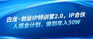 白龙·创业IP特训营2.0，IP合伙人掘金计划，做到年入50W-虚拟资源库