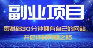 零基础30分钟拥有自己的网站，日赚1000+，开启你的网赚之路-虚拟资源库