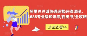 阿里巴巴诚信通运营必修课程，​1688专业级知识库/白皮书/全攻略-虚拟资源库