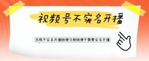 视频号引流不需要实名开播技术，无限注册新视频号无限开播都不需要实名就可以开播【揭秘】-虚拟资源库