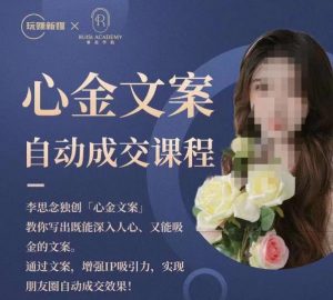 心金文案自动成交课程,教你写出既能深入人心又能吸金的文案,实现朋友圈自动成交效果-虚拟资源库
