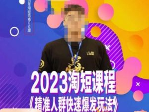 文涛·2023淘短精准人群快速爆发玩法,快速高效自创视频及全店运营思维-虚拟资源库