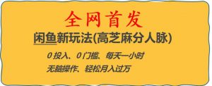 闲鱼新玩法(高芝麻分人脉)0投入0门槛,每天一小时,轻松月入过万【揭秘】-虚拟资源库