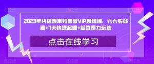 2023年抖店爆单特训营VIP现场课:六大实战篇+7天快速起爆+标签暴力玩法-虚拟资源库
