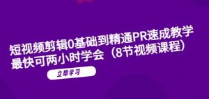 短视频剪辑0基础到精通PR速成教学：最快可两小时学会-虚拟资源库