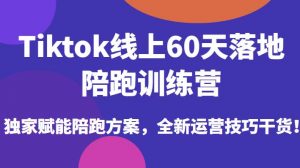 Tiktok线上60天落地陪跑训练营,独家赋能陪跑方案,全新运营技巧干货-虚拟资源库