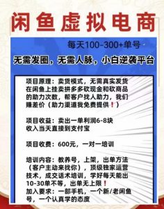 外边收费600多的闲鱼新玩法虚似电商之拼多多助力项目,单号100-300元-虚拟资源库