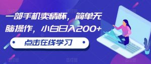 一部手机卖情怀,简单无脑操作,小白日入200+【揭秘】-虚拟资源库