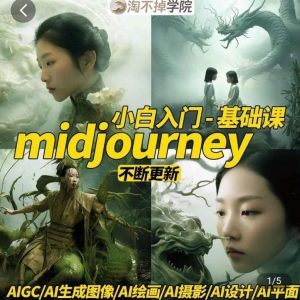 淘不掉学院·midjourney小白入门基础,AI摄影+AI设计+AI绘画-AIGC作图-虚拟资源库