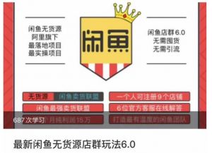 闲鱼无货源店群玩法6.0,无需囤货,无需引流,两个月盈利18W的核心秘籍,所有细节一清二楚-虚拟资源库